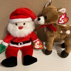 TY Santa and TY Chester The Reindeer